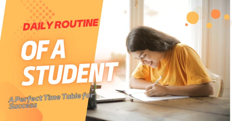 Girl student studying at home with a notebook, representing a productive daily routine