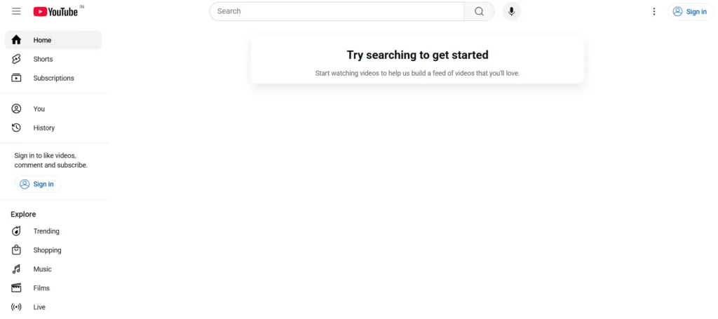 YouTube homepage interface - top social media earning platform in 2025