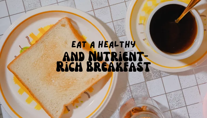 Healthy breakfast with toast and coffee for students as part of a productive morning routine